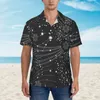 Mäns avslappnade skjortor skjortstjärna konstellation stellar zodiak kort ärm toppar lapel sommar