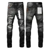 Designer Heren Jeans Paarse jeans high street Ksubi hiphop Gescheurd High Street Merk Patch Hole Denim Straight Fashion