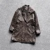 Manteau en cuir véritable pour femme, Style automne/hiver, motif léopard, longueur moyenne, haut en peau de mouton pour Women2023