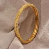 Bangle Bangles Dubai Gold Color Bracelets For Women Men /Teenager Middle East/Dubai/Ethiopian/African Wedding Jewelry Gift