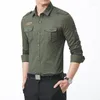 Men's Casual Shirts Men Army Soldiers Military Tactical Shirt Male Long Sleeve Multi-pocket Slim Fit Breathable Pure Cotton Work Tops