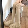 Çorap Çorap Düz Renkli Uyluk Yüksek Çoraplar Kadın Diz Kadın Uzun Termal Sıcak Pamuk Tüp Tayt 231120