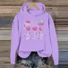 Women's Hoodies Long Sleeved Zipperless Front Red Wine Glass Printed Hoodie