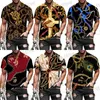 Men's Casual Shirts Fashion Luxury Golden Chain 3D Printed Men's Shirts Casual Turn-down Collar Buttoned Short/Long Sleeve Tops Social Prom Cardigan T231121