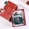 Tasses Tasse en céramique de Noël avec couvercle, cuillère, cadeaux d'affaires, coffret cadeau pour hommes et femmes. 231120