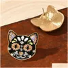 Charm European en American Crosborder Nieuwe Creative Black Cat Mticolor Diamond Halloween Ghost Festival Druppel Oil Lever Dhgarden Dhbszz