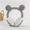 Ear Muffs Ear Muffs Soft Plush Warmer Winter Warm Earmuffs Cute Antize Panda-Shaped Solid Color Comfortable Protection Drop Delivery F Otp5H