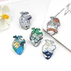 Pins Broschen Kreative Herzform Emaille Brosche Van Gogh Schmetterling Blume Meer Wal Kunst Mode Anstecknadel Abzeichen Freund Geschenk Z0421