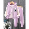 Clothing Sets Toddler Girl s Corduroy Outfit 3pcs Hooded Jacket Top Sweatpants Set Kid s Clothes for Spring Fall Kids 231120