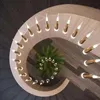 Pendant Lamps Modern Staircase Chandelier For Duplex Living Room Apartment Bedroom Nordic Restaurant Kitchen Loft Rotating Long ChandelierPe