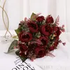 Decorative Flowers Home Decor Wedding Florals Bouquet Imitation Silk Flower Peony Fake Artificial