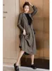 Tvådelklänning Spring Korean Women Pleated kjol Blazer Suit Grey Long Balzer 2 Set Office Outfit Bleizer Femenino Elegante