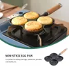 Pans Four Hole Omelette Egg Cooking Pot Non-stick Cooker Pan Frying Holes Cast Iron Kitchen Accessory Mini Pancake Griddle