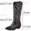 Laarzen Retro Westerse Laarzen Voor Vrouwen Dikke Hakken Zwart Wit Rits Herfst Winter Warm Pluche Kalf Cowboy Cowgirls Laars Schoenen Vrouw T231121