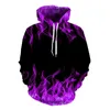 Sweats à capuche pour hommes Hommes Automne Hiver Sweat à capuche Couleur Assortie 3D Flamme Imprimer Hip Hop Unisexe Sweat-shirt Lâche À Capuche Épais Chaud Couple Halloween