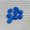 Loose Gemstones Lab Creat Oval Opal OP05 16x12mm Dark Blue Fire Flatback Cabochon Beads Synthetic Stone For Jewelry