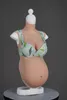 Forma de mama 6.3kg nove meses barriga grávida com peito falso falso algodão/silicone enchimento peitos formas de mama de silicone cosplay crossdresser 231121
