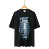 Camisetas T Men Skeleton Men impresso Men grande algodão vintage Manga curta 2023 punk gótico Harajuku Hiphop Streetwear Moda Tops Tee