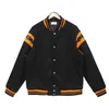 40Offmensジャケットデザイナー服カジュアルコートRhude Trend Brand American Lighing Patch Leather Design Loose Bomberジャケットメンズ9 569