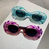 Солнцезащитные очки дизайнерские овальные рельефные оправы для женщин и мужчин винтажные модные солнцезащитные очки модные панк-розовые милые оттенки UV400
