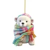 Christmas Decorations Gift Cute Polar Bear Wearing Scarf Pattern Acrylic Pendant Decoration Tree Year Home 231120