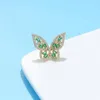 Brooches CINDY XIANG Green Color Cute Small Butterfly Collar Pin For Women And Men Summer Style Wedding Jewelry Copper Material