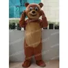 Halloween Brown Bear Mascot Costume Simulation Tecknad Karaktärdräkter Dräkt Vuxna Storlek Outfit unisex födelsedag jul karneval fancy klänning