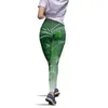 Active Pants Compression Workout Leggings High Waist Fitness Green Paddystripes Skinny Damen Crazy Yoga Fleece gefüttert