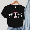 Women's T Shirts Harajuku Korean Tshirts Milk Cow Cartoon Women Clothing Fashion Kpop Y2k Top Hip Hop Streetwear Femme Short Sleeve Tees