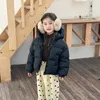 Manteau d'hiver en duvet de canard blanc pour filles, Style court pour enfants, couleur unie, épais et chaud, veste à capuche