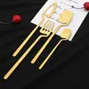 Setwares Sets 32pcs Matte kleurrijke bestek set westerse mesvork lepel 304 roestvrij staal flatware keuken tafelgerei