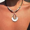 Anhänger Halsketten Vintage Legierung Mode Frauen Männer Ethic Leder Wrap Halskette Boho Schmuck Geschenke