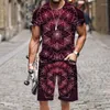 Tracksuits masculinos engraçado t-shirt conjunto datura padrão luminoso 3d impresso moda casual 2023 rua luxo praia verão outfit tops