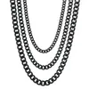 Chains Men's Cuban Link Chain Necklace Stainless Steel 3/5/7mm Black Gold Color Male Choker Colar Jewelry Gifts