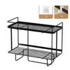 Bathroom Shelves Shelf Above The Toilet Tank Wrought Iron Toilet Punch-free Multi-functional Storage Rack Bathroom Accessories 230421