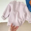 Vestes à la mode en plein air vêtements pour enfants coréen printemps automne fleur tricot pull vintage cardigan choses mignonnes pour les filles de 3 à 8 ans