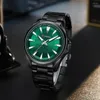 Wristwatches Quartz Watch Men's Casual Business Minimalist Stainless Steel Strap Black 44mm Dial Luminous Pointer 8424