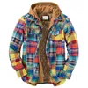 Vestes pour hommes Automne Hiver Veste à capuche Harajuku Plaid Zipper Manteaux à manches longues Basic Chemise décontractée Taille européenne américaine S5XL 231120