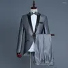 Men's Suits Full Set Of Elegance 2-pieces Suit For Wedding Business Dress Coat Trousers Fashion Slim Fit Terno Masculino Free Bow Tie