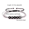 Strand Fashion Hommes Femmes Bracelet 4mm Perles En Acier Inoxydable DIY Lettres Inspiré Ensemble