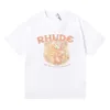 Modna nisza Rhude Plant Printed hip-hop unisex swobodny luźny, dopasowany krótkie t-shirt z krótkim rękawem