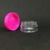 5ML 5GRAM Cosmétique Clear Vide Crème Visage Pot Hot Pink Cap Échantillon Clear Pot Acrylique Maquillage Fard À Paupières Baume À Lèvres Conteneur Bouteille Voyage Nqvg