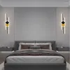 Lampade da parete Minimalismo Luci a LED più lunghe Soggiorno Sfondo Arredamento Apparecchi da cucina Camera da letto Studio Scala Lampada nera montata su superficie