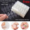 False Nails 24Pcs Pink Fake Glossy Artificial Lady Fingernails Glitter Nail With Adhesive Press On