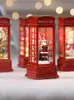 Cabina telefonica per decorazioni natalizie Pupazzo di neve di Babbo Natale con luci a LED decorazione da tavolo regali per bambini 231121