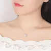 31QR SMEW Kedjor Kvinnor 925 Sterling Silver Necklace Delicate Dazzling Zircon Clover Pendant Choker Eleganta Fashion Smyckesgåvor