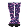 Women Socks Pink Birds Print Stockings Flamingo Pattern Graphic Leisure Spring Anti Slip Female Outdoor Warm Soft