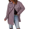 Damesjassen Herfst Effen Kleur Revers Single Breasted Double Oversize Jean Jacket Dames Dames Stand Kraag Schattig