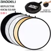 Light Stands Booms 24" 60cm 5in1 Reflector Pography Collapsible Portable Diffuser Round For Po Multi Color Silvery Black 231121