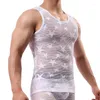 Débardeurs pour hommes Haut de maillot de corps pour hommes Vêtements de sport Bodybuilding Mesh See Through Fitness Shirt Respirant Ropa Intérieur Singlet Erkek